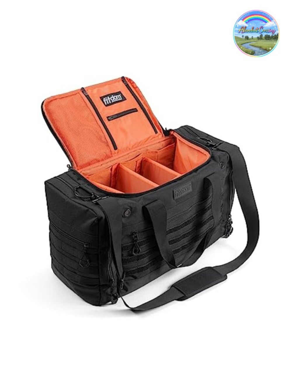 45L 22" Padded Shoe Duffel Bag with Dividers, 600D Polyester, Laptop